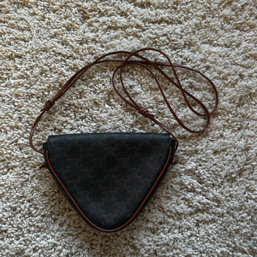 Celine Triomphe Triangle Canvas Bag - Picture 3 of 4